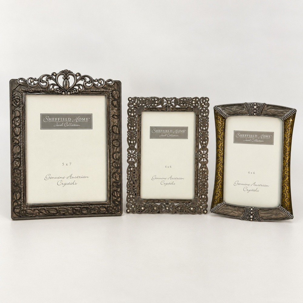 Sheffield Home Coquette Picture Frame Set Pewter Victorian Dark Academia 5x7 4x6